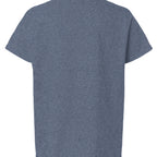 Baddie Bee Clothing heather blue cotton crew neck t-shirt, short sleeves, relaxed fit.